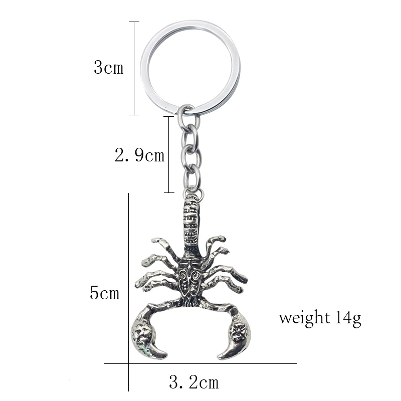 

Retro Punk Scorpion King Keychains For Men Boys Vintage Animal Key Rings Cool Jewelry Bag Cars Pendant Accessory Sleutelhanger