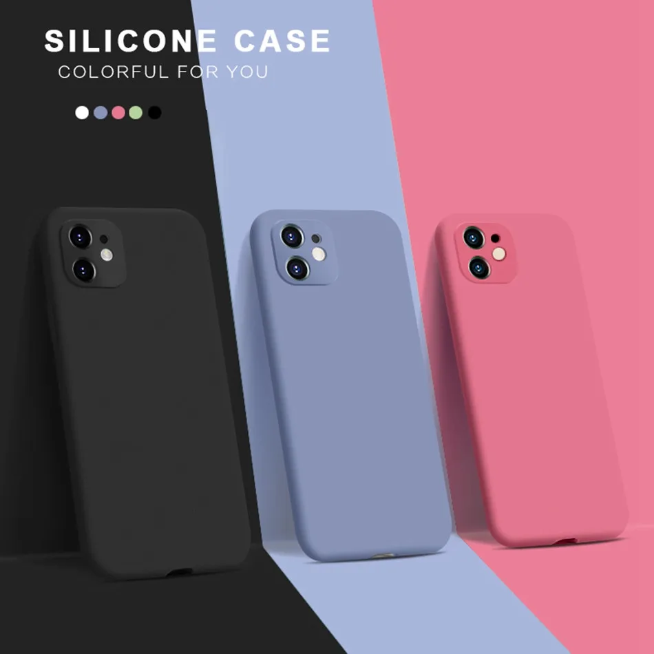 luxury original liquid silicon phone case for iphone 11 pro max xs x xr 7 8 6 6s plus se 2 2020 slim soft cover candy color case free global shipping