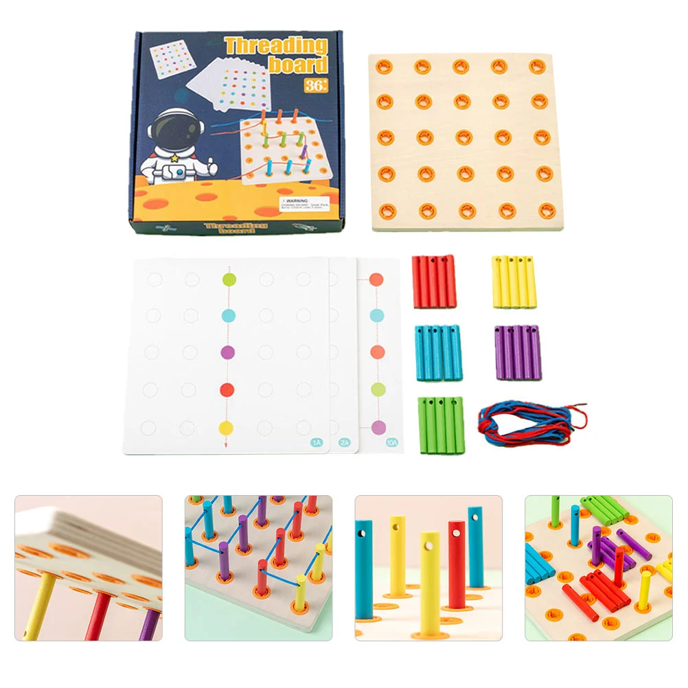 

1 Set Children Intelligence Threading Wooden Threading Board Threading