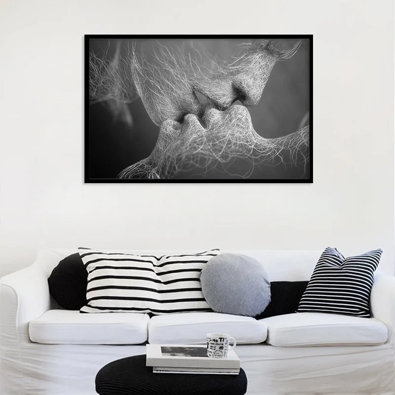 Люди целующиеся холст влюбленные поцелуй Картина для дома украшение без рамки