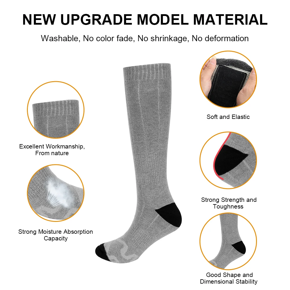 

3.7V Unisex Thicken Warmer Socks Electric Heated Socks Rechargeable Battery Winter Outdoor Skiing Cycling Sport Heated Socks