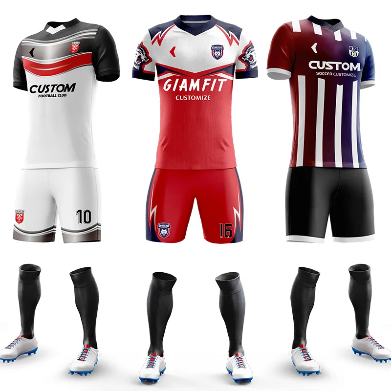 

Custom Football Jerseys Full Sublimation Printing Soccer Jerseys Club Team Football Training Uniform Suit Soccer Uniform For Men