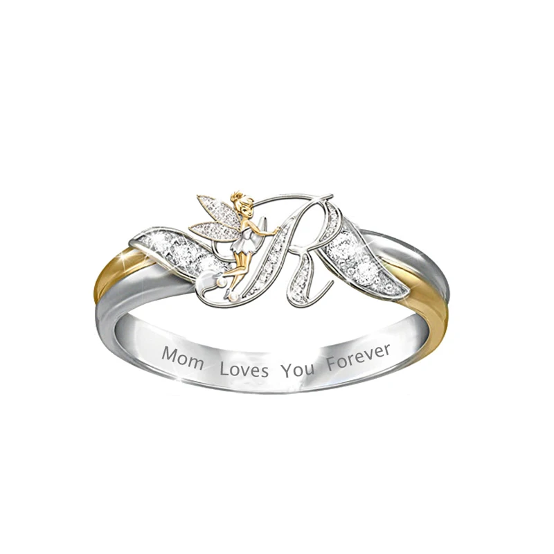 

Cute little fairy letter ring children holiday Valentine's Day gift wedding jewelry jewelry dance party decoration wholesale