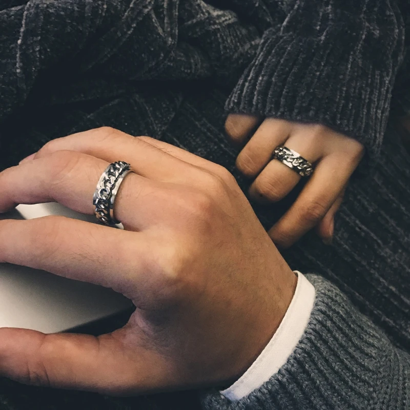 Mcllory модное кольцо титановая нержавеющая сталь пара ювелирных изделий цепь