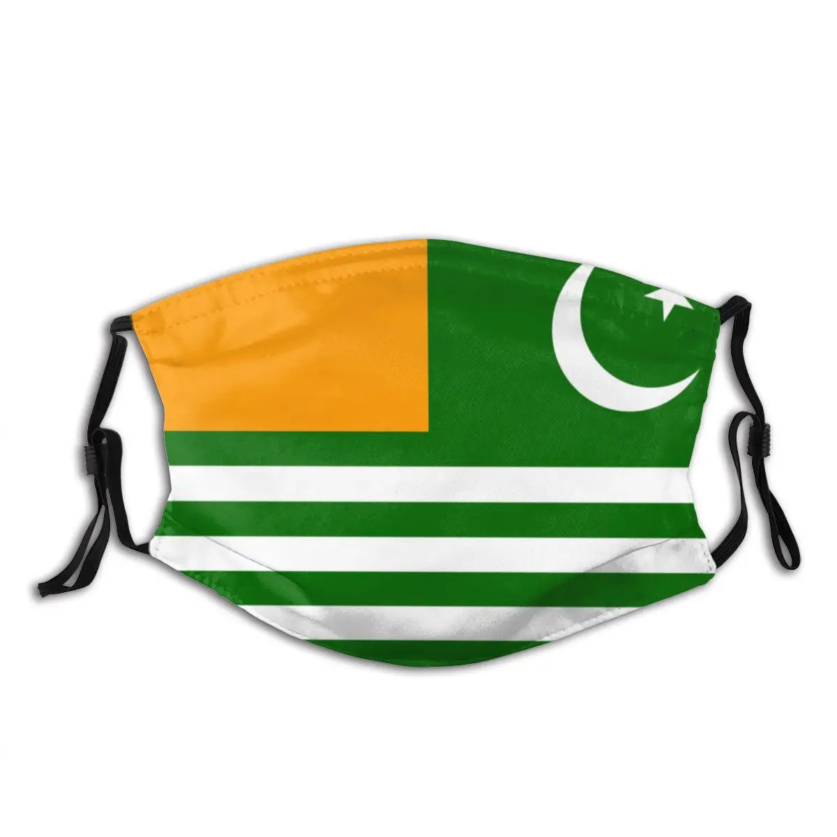 

Kashmir Country Flag Non Disposable Trendy Mouth Face Mask with filter Anti Haze Cold Proof Earloop Protection Cover Muffle