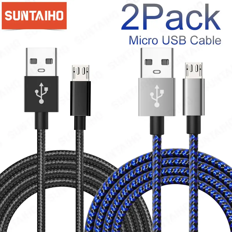 2 шт. в упаковке Micro USB кабель для быстрой зарядки Xiaomi Redmi 7 Note 5 Pro Android мобильный