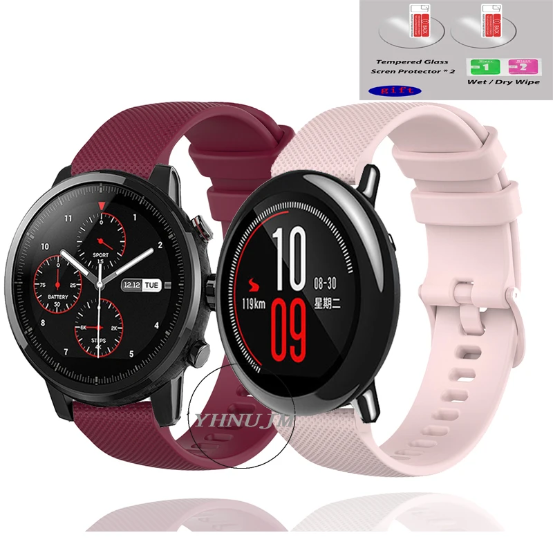 Ремешок силиконовый для смарт-часов Xiaomi Huami Amazfit PACE Stratos 2 2S GTR 47 мм 22 - купить по