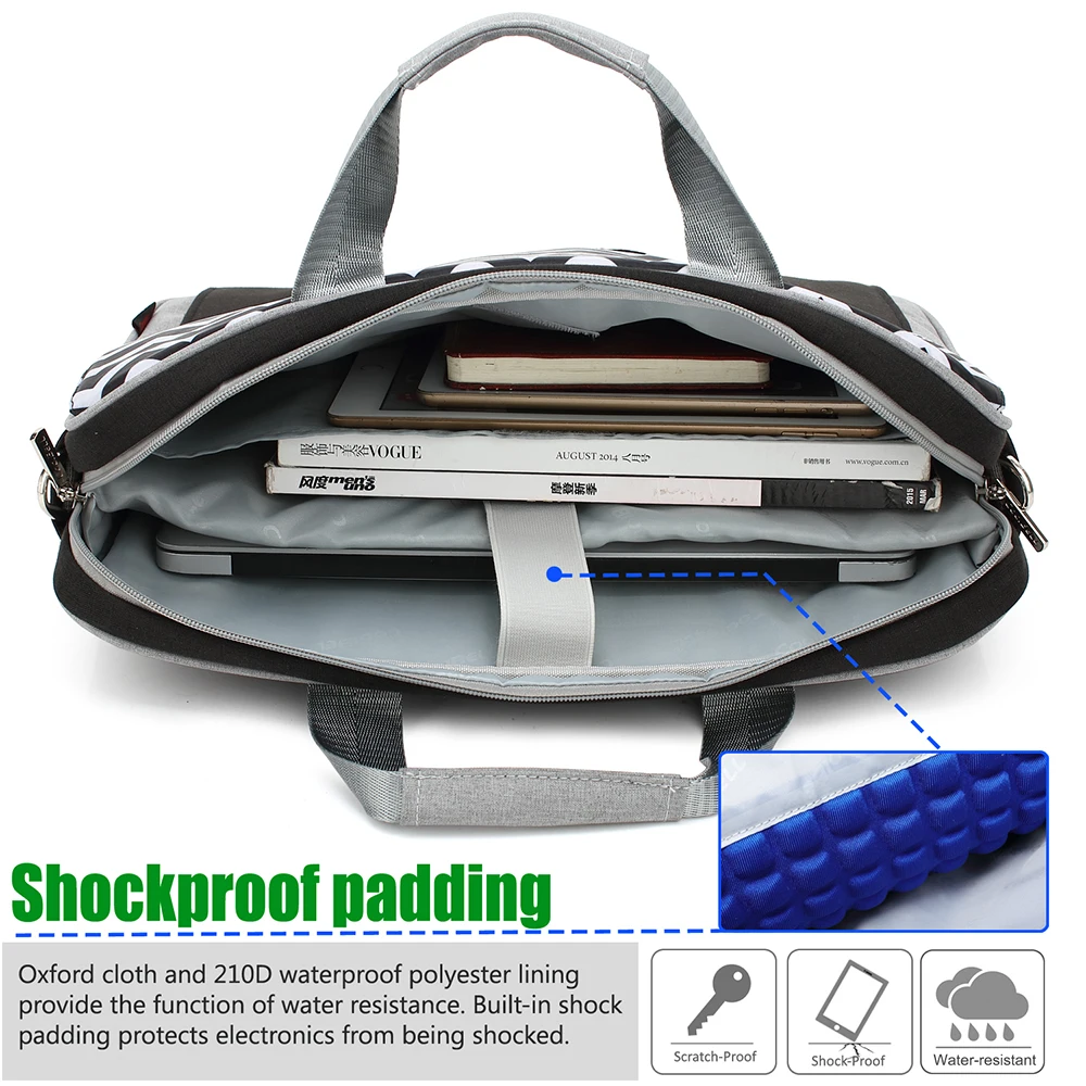 CoolBell Multi-use Strap Laptop Sleeve Bag With Handle For 15.6