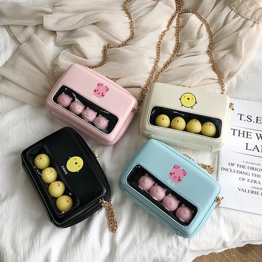 Женские сумки через плечо Kawaii прозрачные сумки-мессенджеры из ПВХ с милым