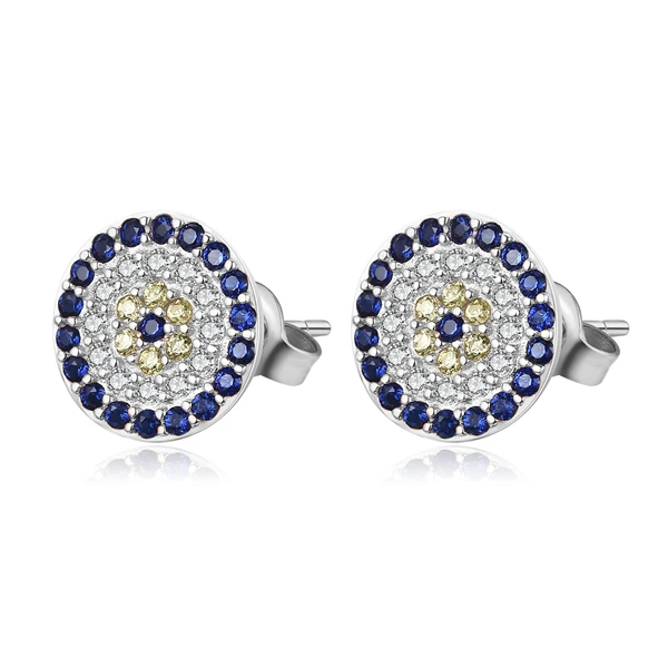 white gold TONGZHE серьги-гвоздики для женщин модные ювелирные изделия 925 пробы серебро с голубым камнем CZ розовое золото серьги для девочек - Окраска металла: white gold