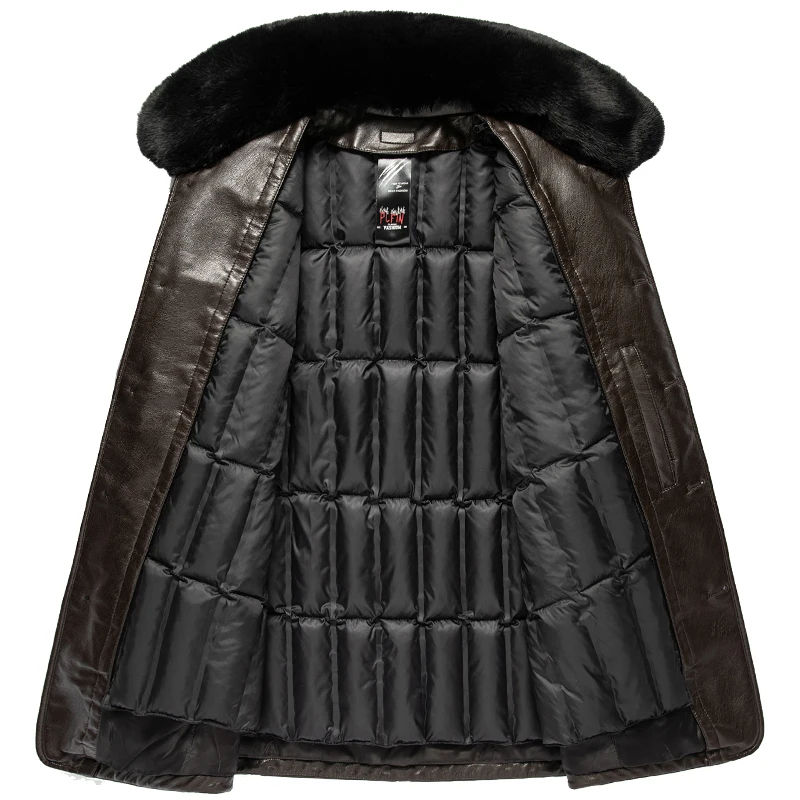 

2021 New Winter PU Leather Cotton Jacket Warm Fur Collar Cool Men's Coat Outdoor veste homme, Big Size L-4XL