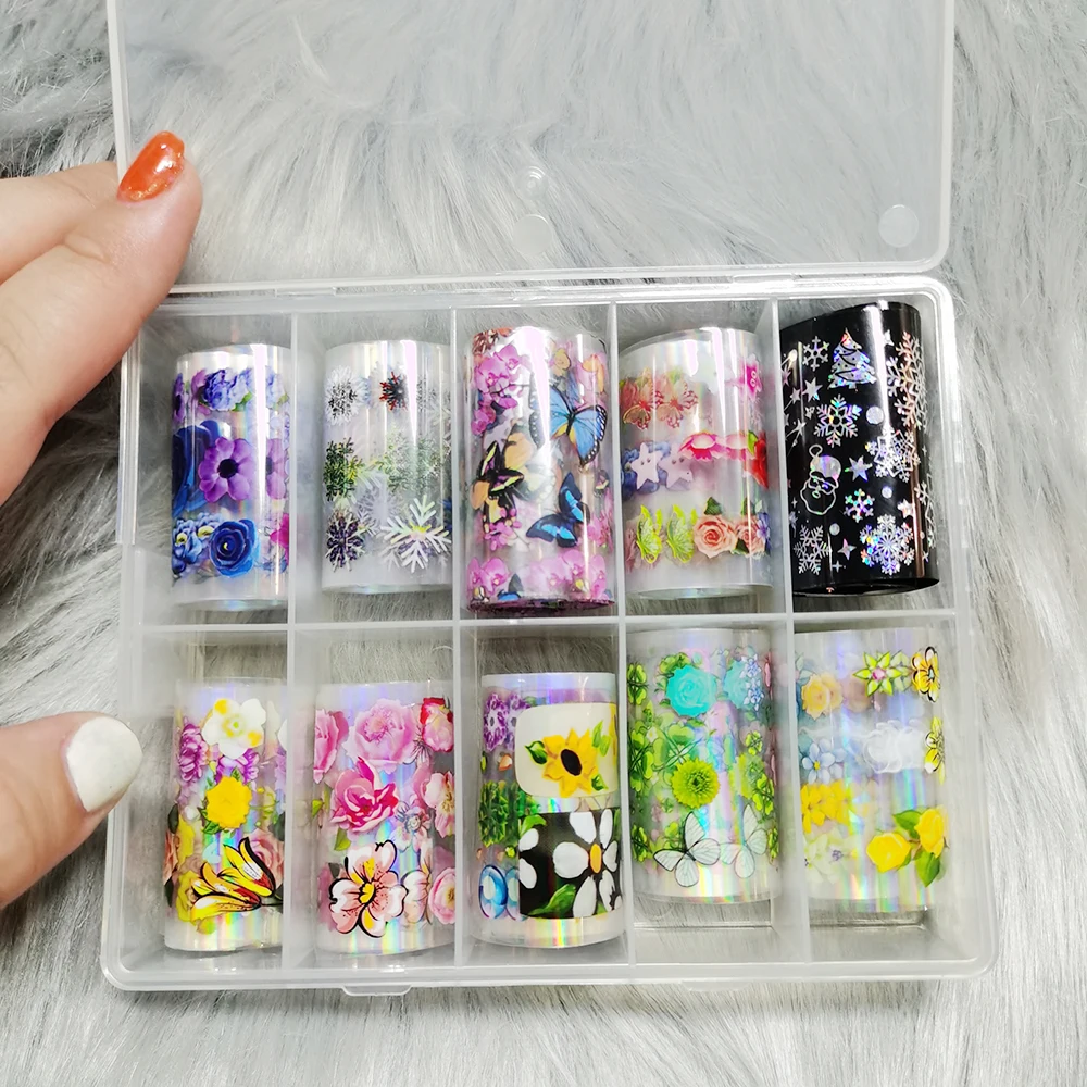 2022s hot season brands transfer foil stickers 97style scaleleopardmarbleflower 10 rolls nail design transfer foil 4100cm free global shipping