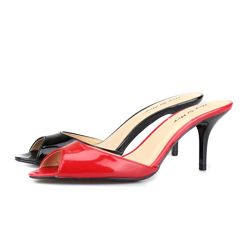 Женские туфли на шпильке с резиновой подошвой и открытым носком повседневные