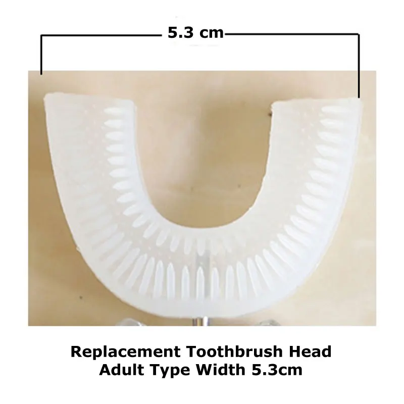 Adult Brush Head 360 звуковая электрическая зубная щетка для детей и взрослых, автоматическая электрическая зубная щетка для детей, u-образная щетка, холодный светильник, отбеливатель зубов - Цвет: Adult Brush Head