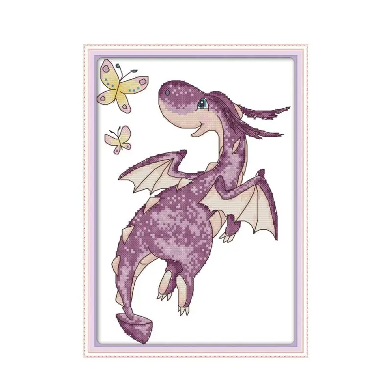 LovelyPurple маленький дракон Набор для вышивки крестиком aida 14ct 11ct с рисунком детской