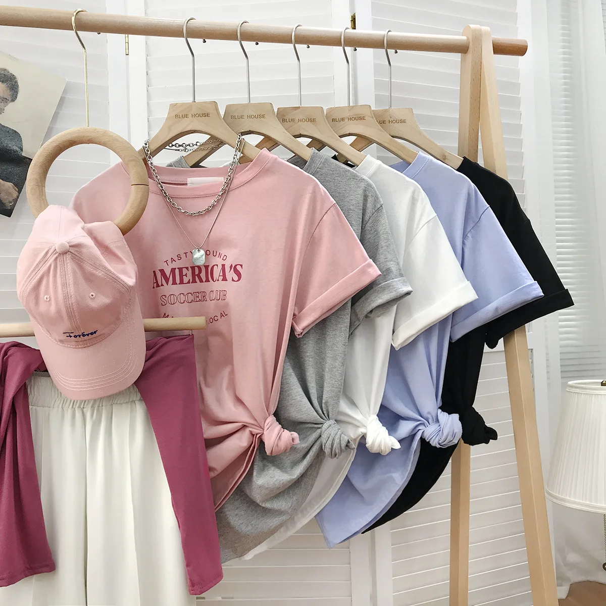 

Combed Cotton Short-sleeved Letter Printing Short-sleeved T-shirt Women Summer Loose Casual Ladies Tops Oversized T-shirt Shirt