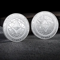 co12 eth ethereum coin metal physical gold or silver commemorative digital money crypto coin we trust in digital fans collection