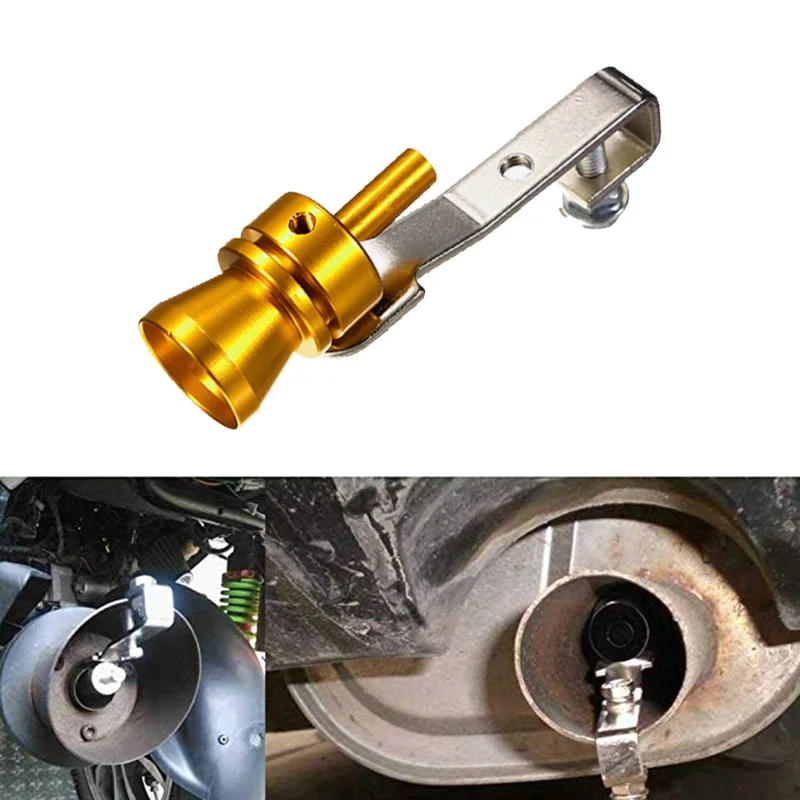 Золотой выхлоп мотоцикла автомобиля поддельный турбо свисток труба звуковой