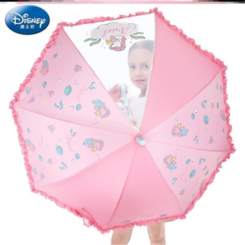 

Disney Lovely Children Umbrella for Kids Semi-automatic Princess Girl Long Handle Creative Cute Umbrella Baby Student Umbrella