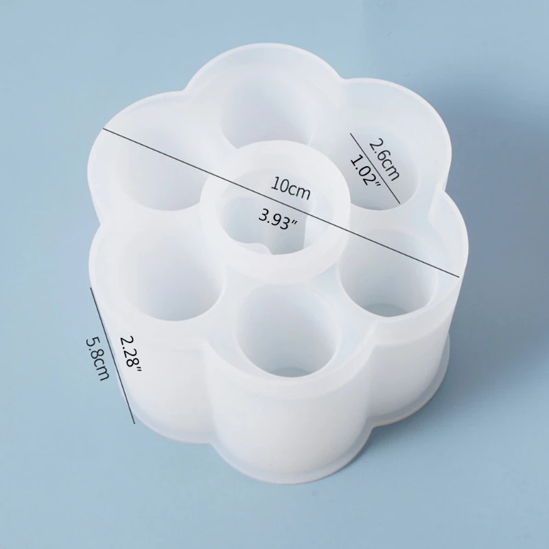 

Crystal Epoxy Resin Mold 6 Grids Round Lipstick Storage Box Case Holder Casting Silicone Mould DIY Crafts Making Tools