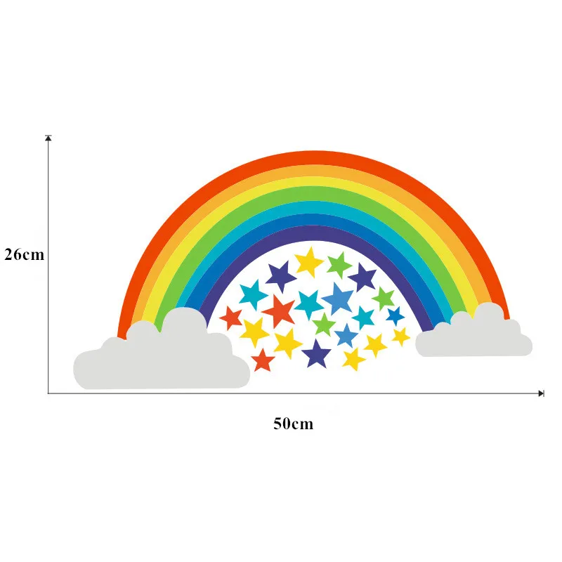 Мультяшные радужные звезды наклейки на стену для детской гостиной спальни