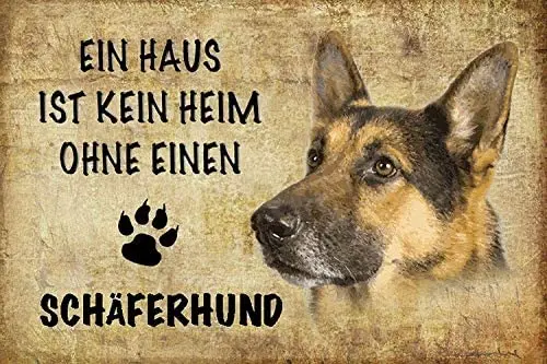 

Metal Tin Sign Decor Iron Painting EIN Haus ist kein heim ohne einen schaferhund Farm Vintage Art Deco