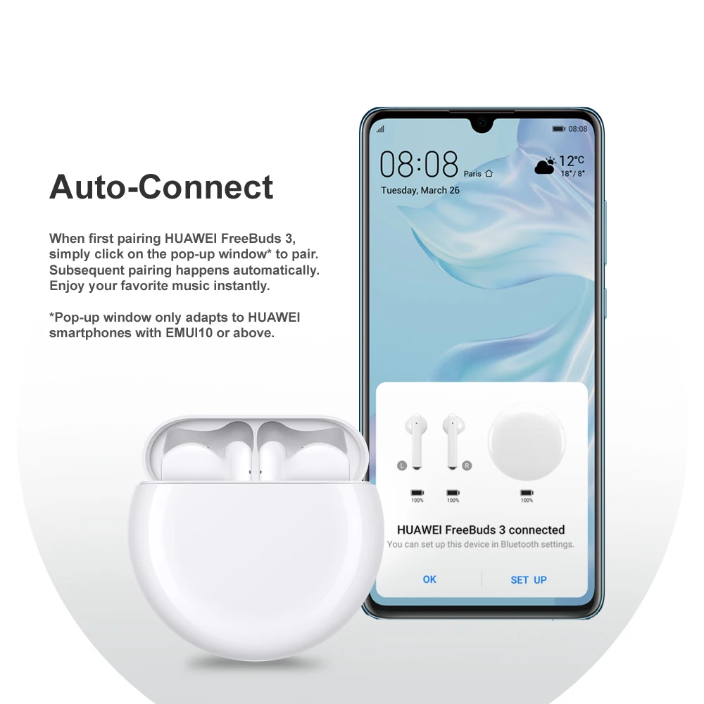 Беспроводные наушники Huawei Freebuds 3 TWS Bluetooth активное шумоподавление 5 1 сенсорное