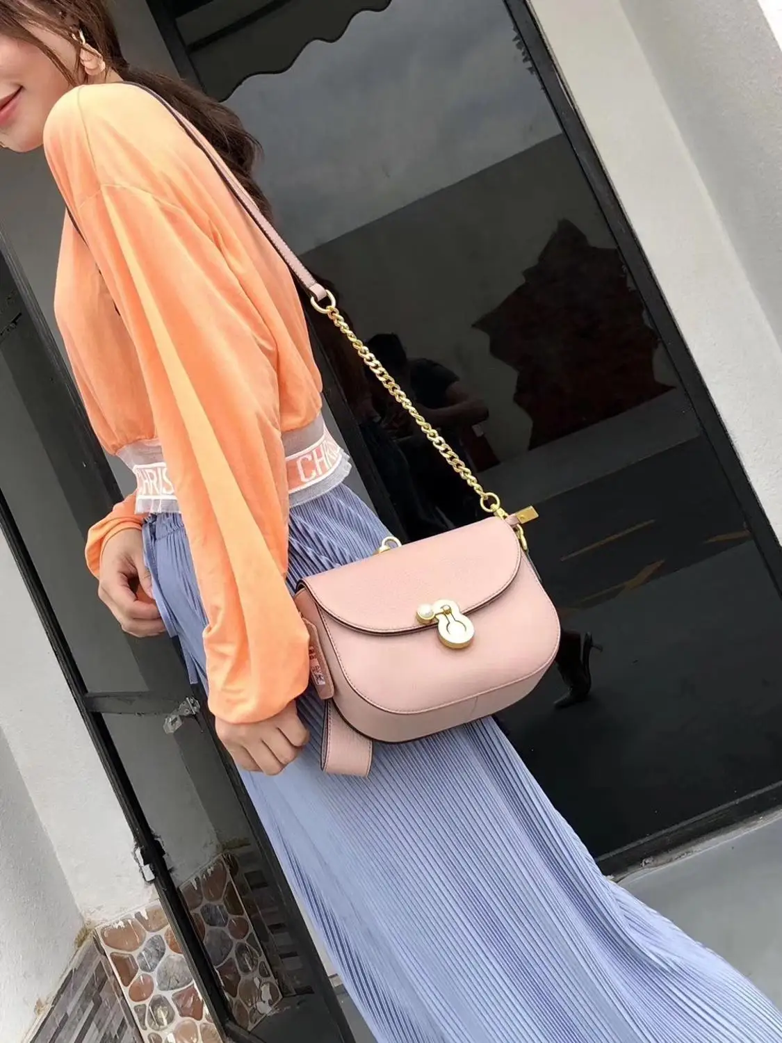 

free shipping 2020 the new style good and simple genuine cow leather women one shoulder bag crossbody bag 22cm 6color
