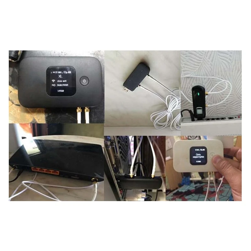 3G 4G LTE External Antenna Outdoor with 5M Dual SlIder CRC9/TS9/SMA Connector for 3G 4G Router Modem