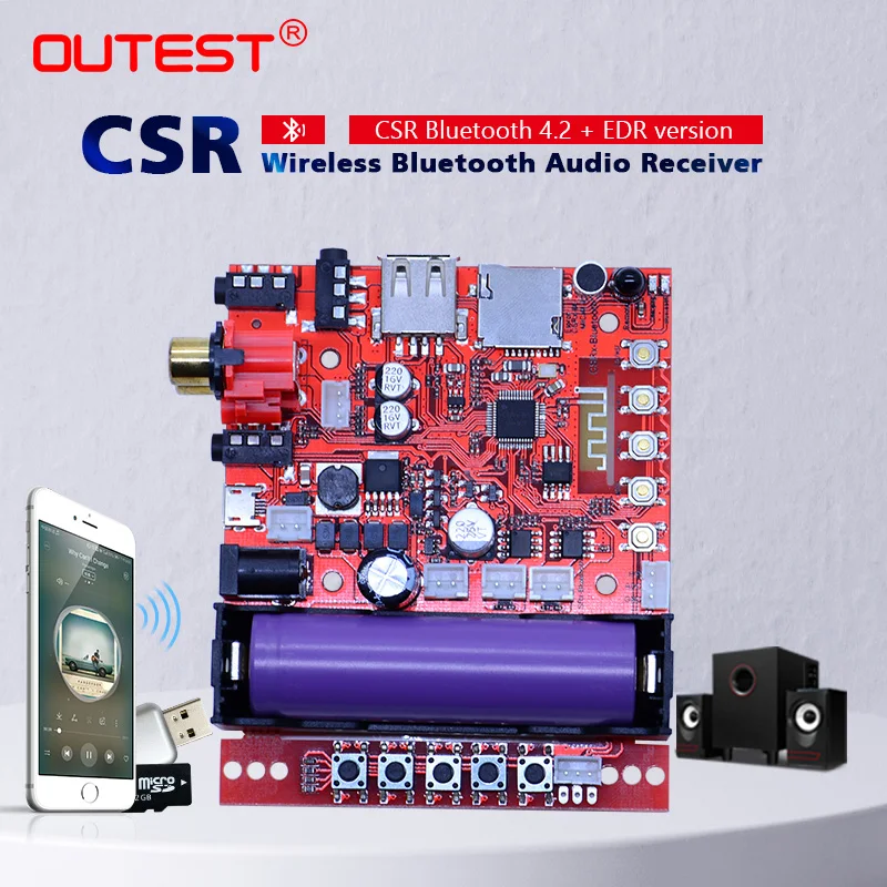 Ouest Bluetooth 4 2 + EDR приемник CSR беспроводной аудио передатчик музыкальный адаптер 3 Вт