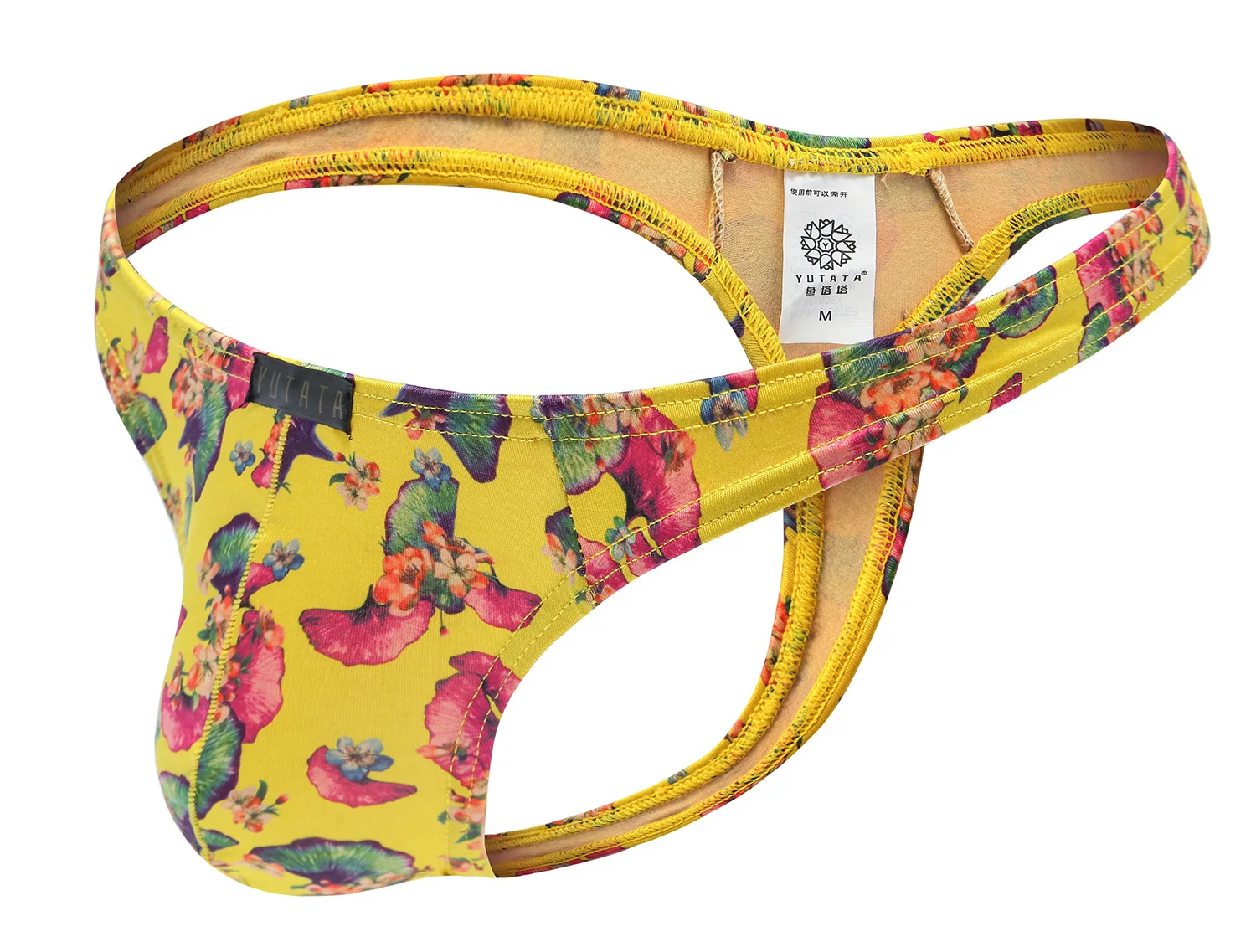 Стринги мужские с принтом листьев гинкго пикантное нижнее белье из молочного