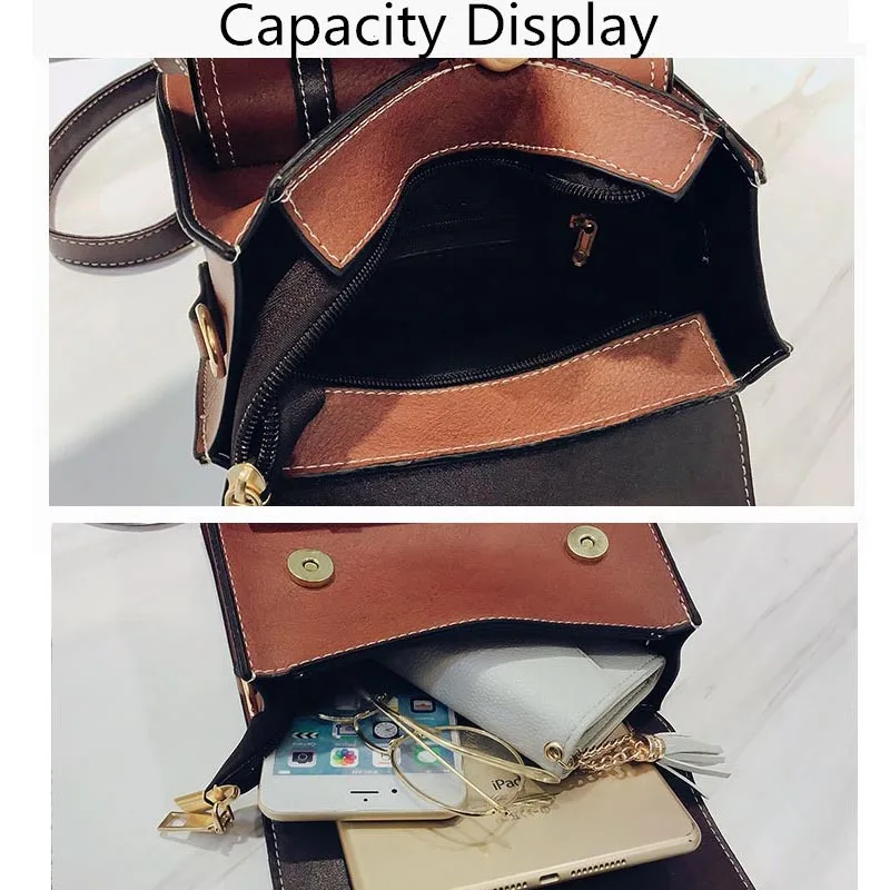 LISM 2019 new contrast color retro backpack female wild England pu leather student small simple casual tide package | Багаж и сумки