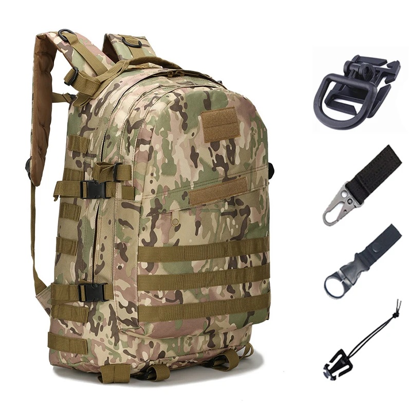 Bag and hooks Армейская тактическая Сумка Molle, походная сумка, военные рюкзаки 40л, водонепроницаемый рюкзак, камуфляжный рюкзак, сумка для рыбалки и охоты - Цвет: Bag and hooks