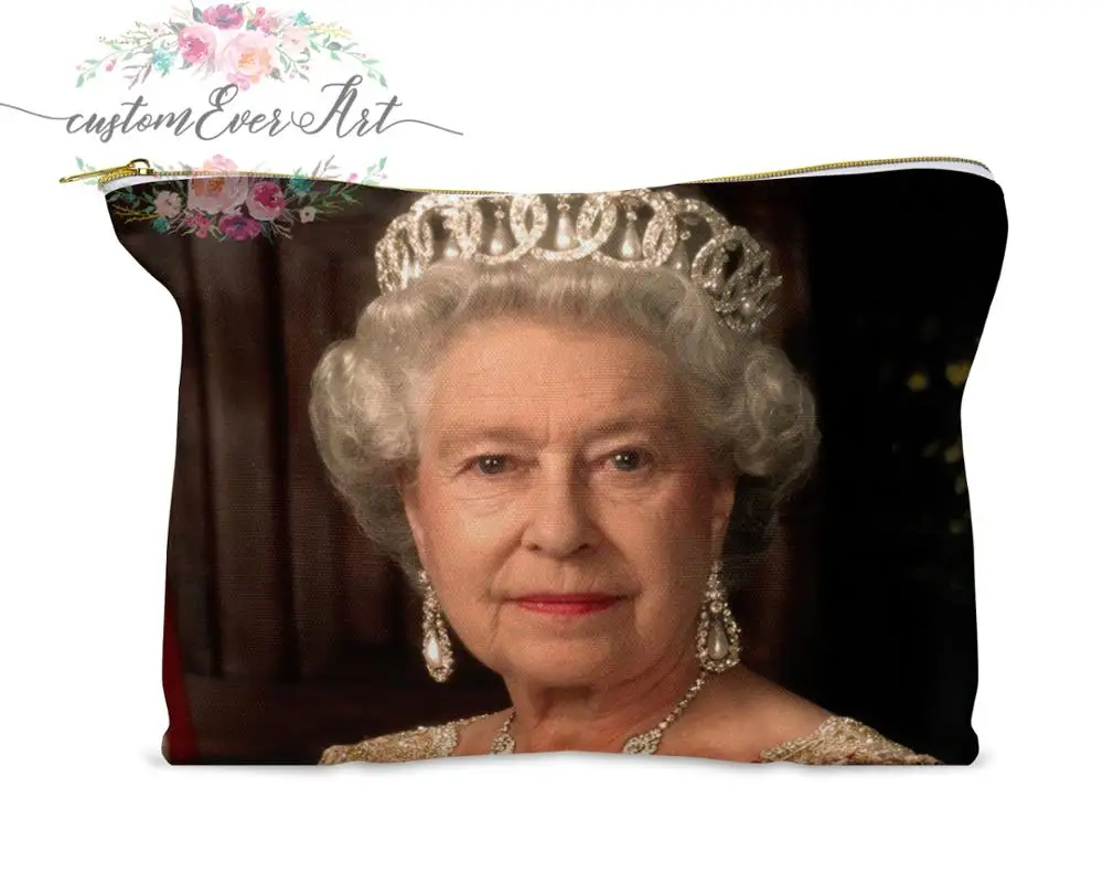 Косметичка с изображением королевы Елизабет персонализированная маленькая