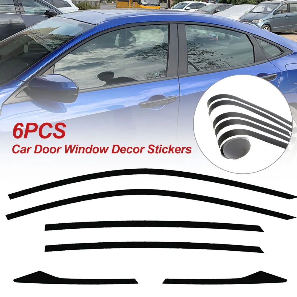 

6x Chrome Delete Blackout Window Trims For Honda Accord 2018 - 2020 Glossy Black