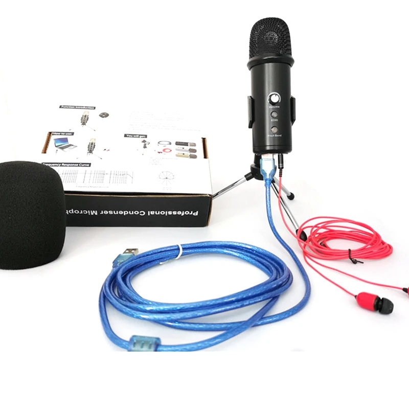 

Конденсаторный USB-микрофон, профессиональные студийные микрофоны для ПК, компьютера, ноутбука, подкастинга голоса для прямого эфира онлайн