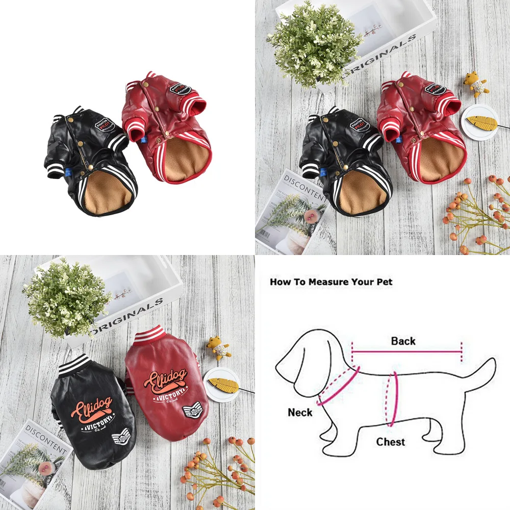 

Кожаная куртка для собак, зимнее пальто для домашних питомцев, одежда для щенков, одежда для маленьких собак, одежда для йоркширского помера...