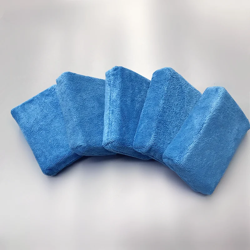 5 PCS Blue 5 шт. автокосметика Премиум микрофибра Аппликаторы губки, салфетки, микрофибра ручной воск полировка подушка для деталей - Цвет: 5 PCS Blue