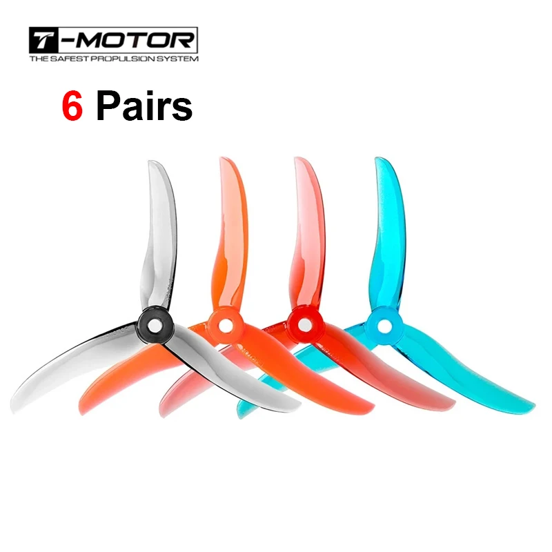 

6 пар T-MOTOR Black Bird T4943 4,9 дюйма M5 мягкий Сверхлегкий 3-лопастной пропеллер RC FPV гоночный Дрон RC модели игрушки RC запчасти