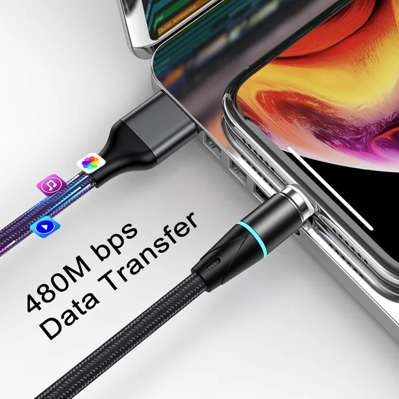 3A Магнитный зарядный кабель для передачи данных iPhone 11 Pro Max XR XS XSMAX X 8 7 Plus 6s 5 5S SE