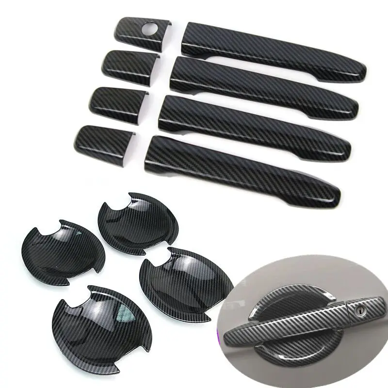 

For Mitsubishi Outlander Lancer ASX 2008-2020 ABS Chrome Carbon Fiber Car Door Handle Bowl Cover Sticker Styling Accessories