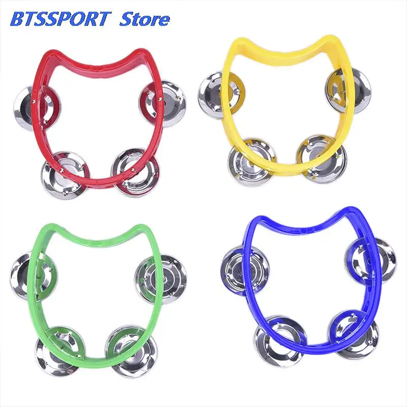 10cm Musical Instrument Hand Held Tambourine Metal Bell Jingles Plastic Rattle Ball Percussion for KTV Party Kid Game Toy | Спорт и