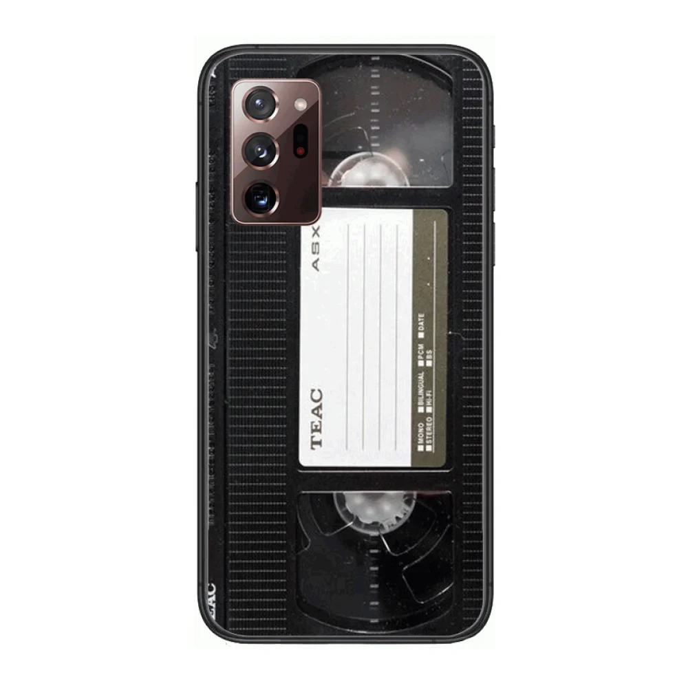 

Retro MagneTic Tape Mobile Phone Case cover hull For SamSung note20 10 9 8 4 pro plus black prime soft bumper Transparent