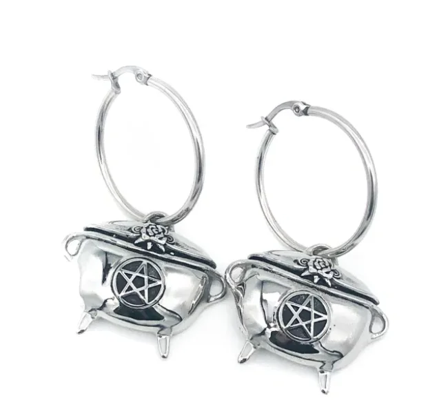 

3D Cauldron Charm Adjustable Silver Plated Ring Gothic, Wiccan, Pagan, Magic, Witch,Cauldron jewelry gift