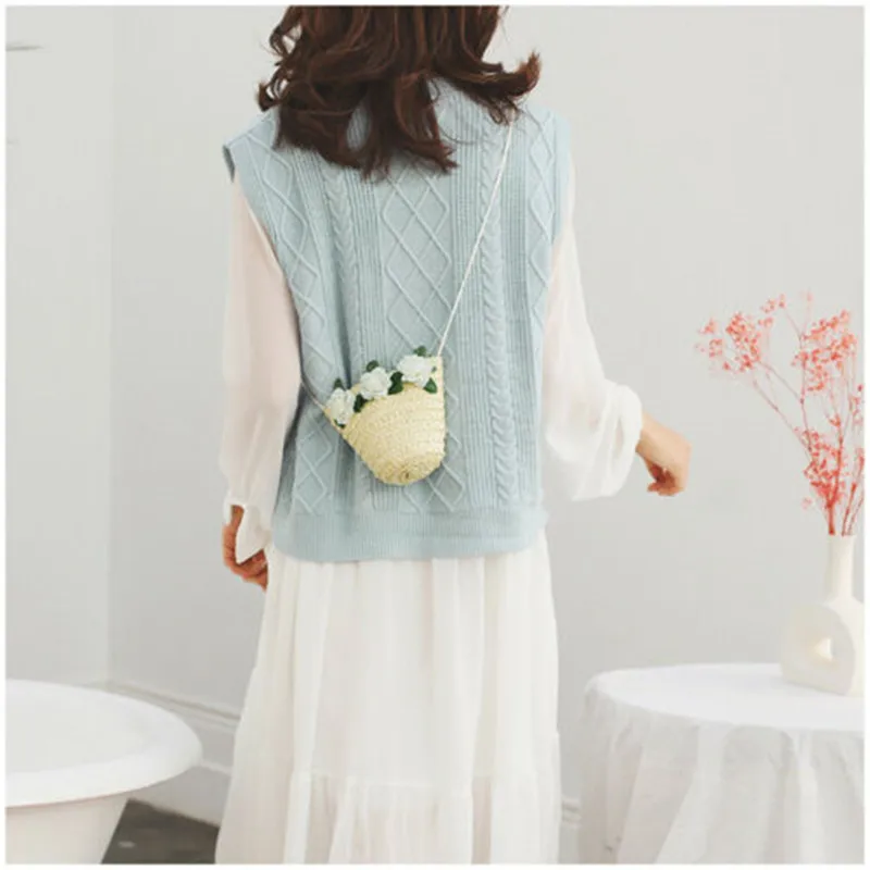 Новые модные плетеные сумки через плечо соломенные летние женские Пляжная