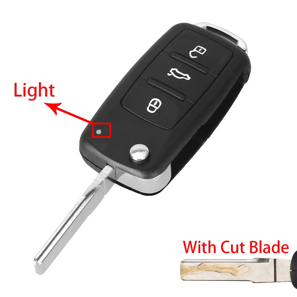 DANDKEY cut/uncut blade флип чехол для автомобильного ключа чехол для VOLKSWAGEN polo passat b5 Tiguan Golf для сиденья для Skoda для VW - Количество кнопок: cut blade