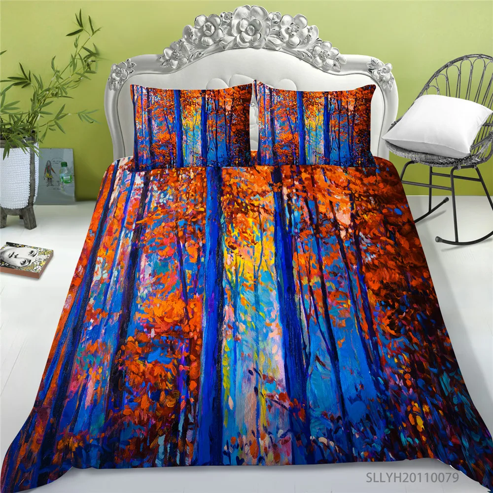 

Home Textile 3D Bedding Set Oil Painting Print 2/3 Pcs Comforter Cover Set Creative Bed Set Pillowcase