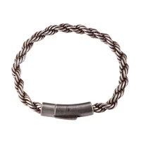 antique silver color 6mm twist stainless steel curb cuban link chain bracelet for men punk wrist jewelry party gift gl0061