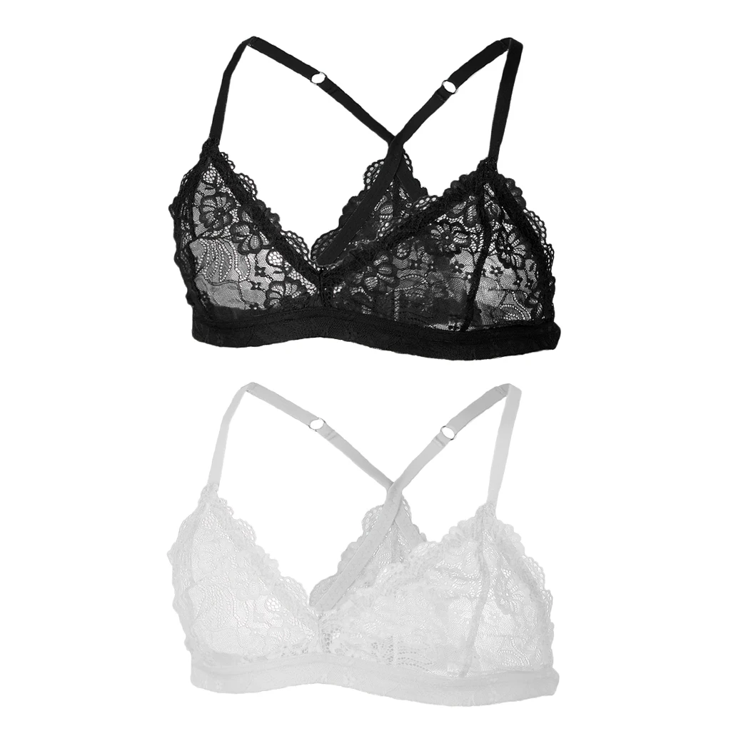 2 шт. мужской кружевной бюстгальтер нижнее белье Sissy белый и черный | Тематическая