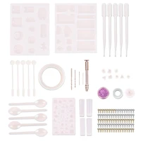 135pcs pendant making molds set earring jewelry casting silicone molds screw eye pins twist drill stirrer diy craft tools